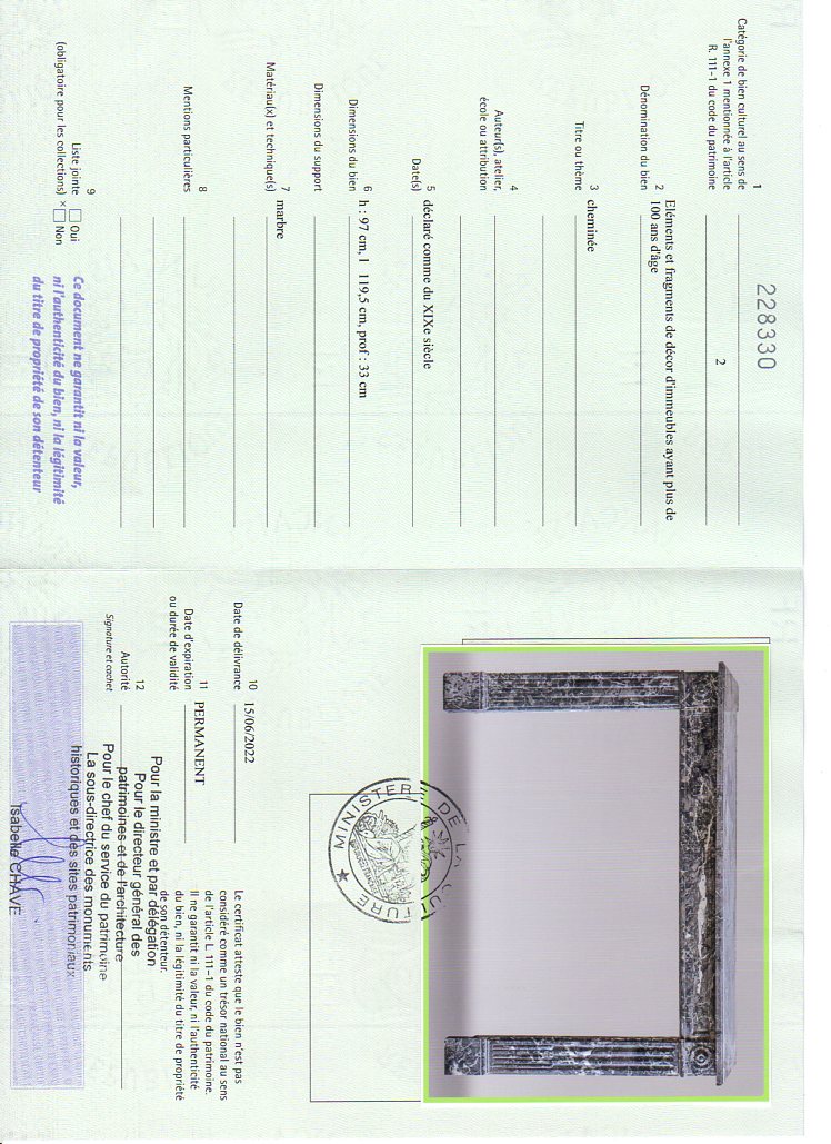 Export certificate