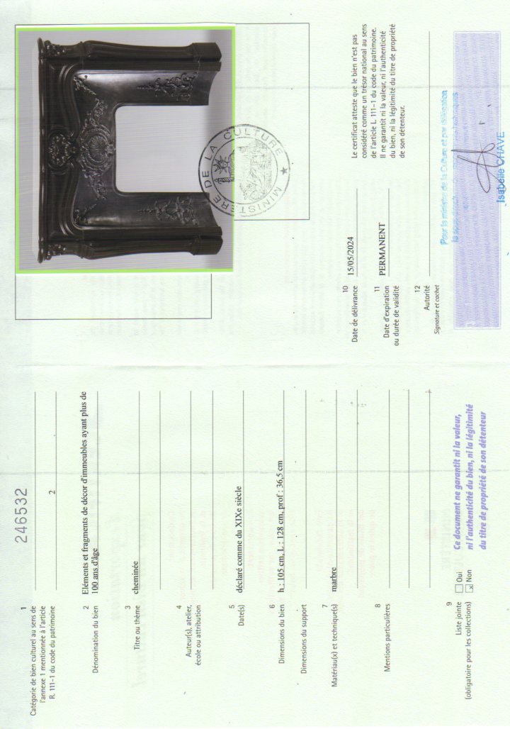 Export certificate