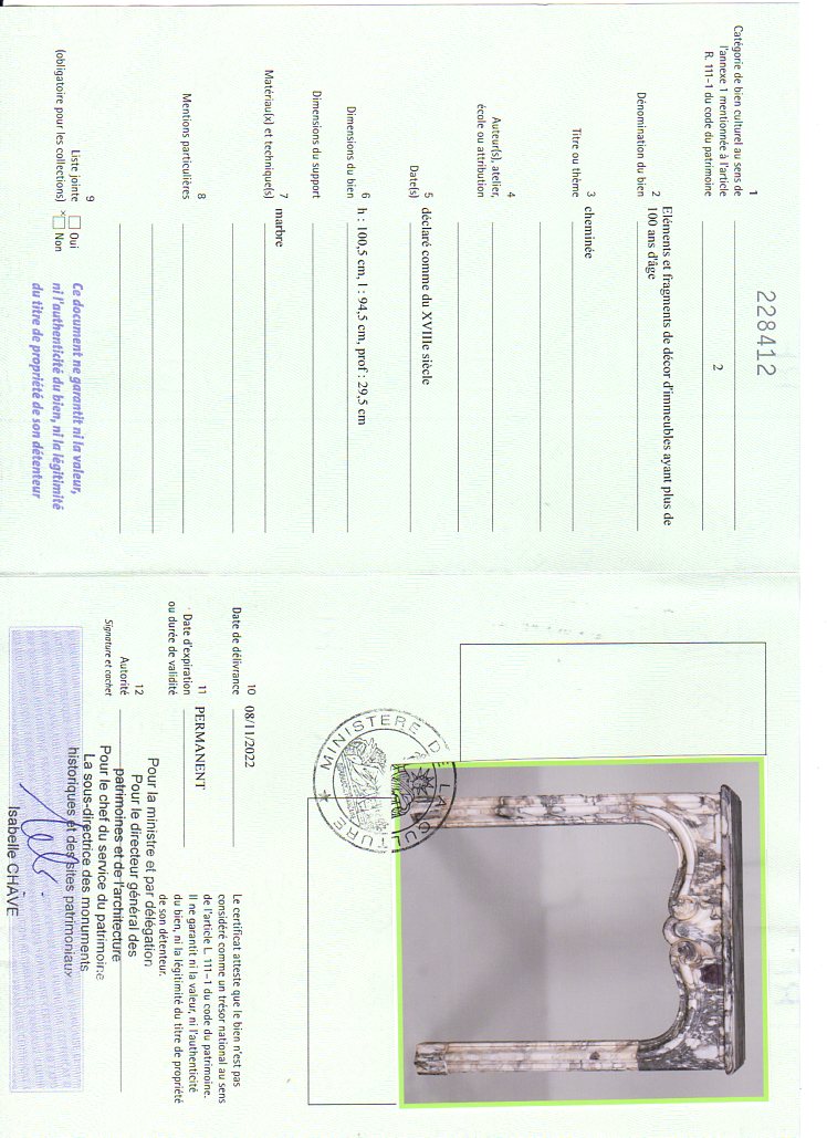 Export certificate