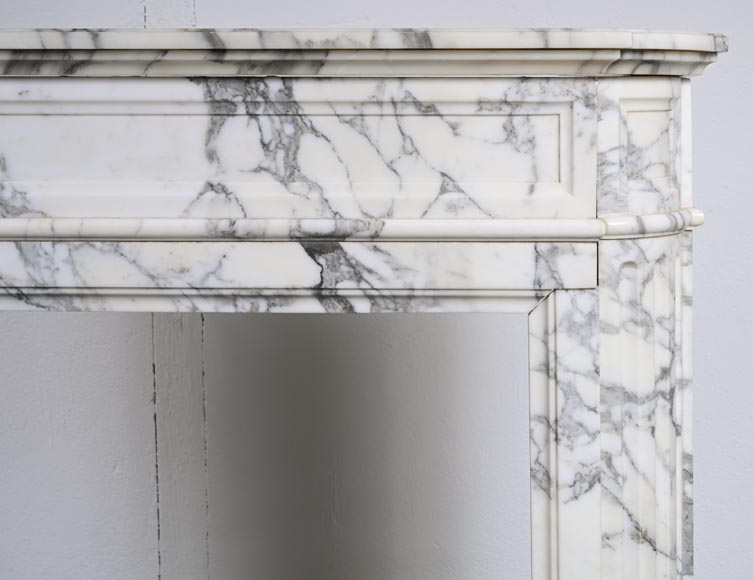 Louis XVI style mantel in Arabescato marble-7