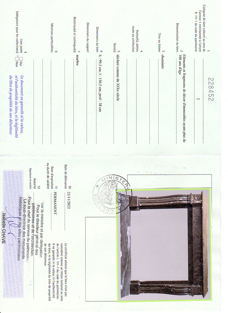 Export certificate