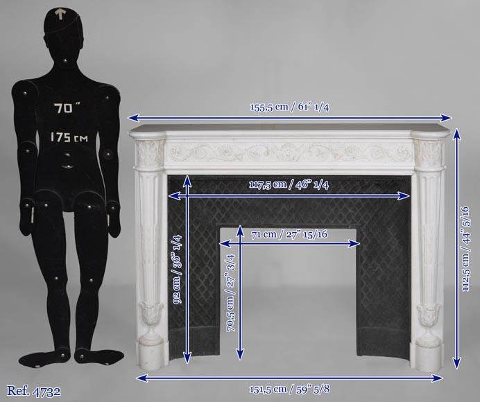 Louis XVI style mantel with half columns-13