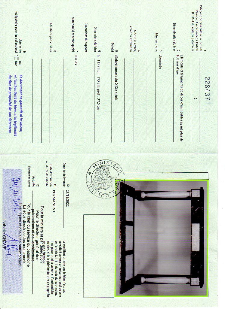 Export certificate