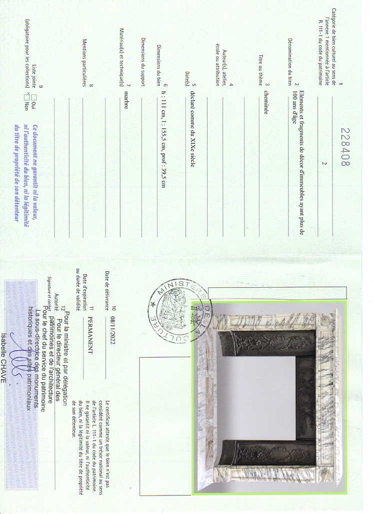 Export certificate