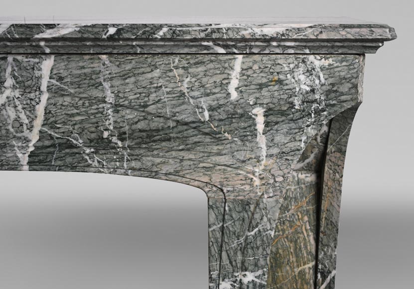 Art Nouveau Mantelpiece in Green Campan Marble-10