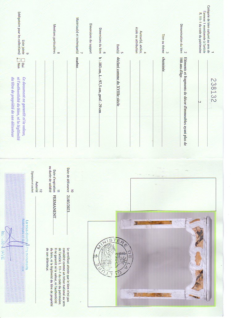 Export certificate