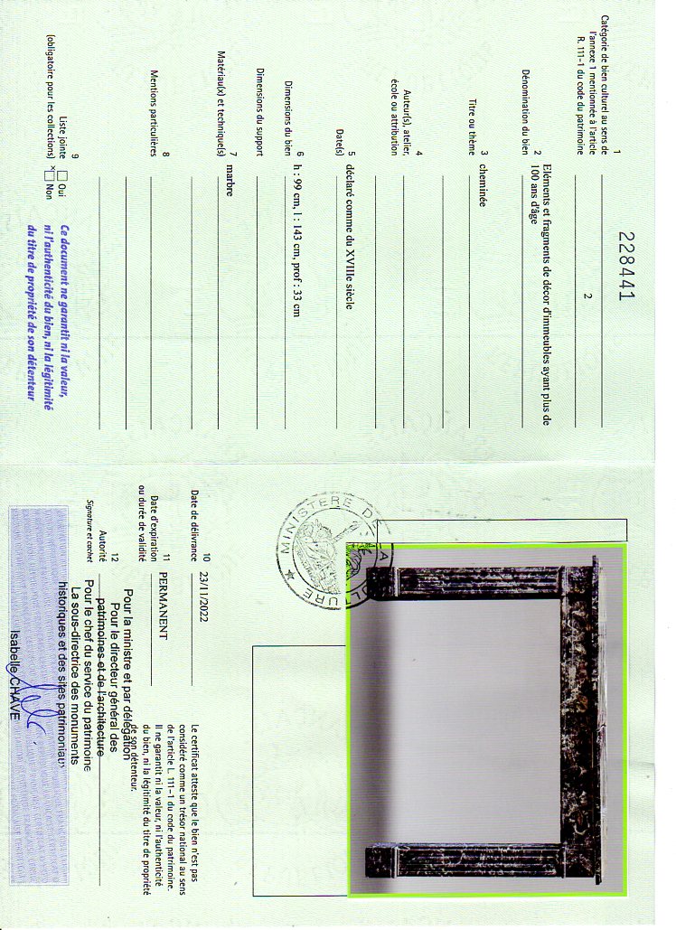 Export certificate