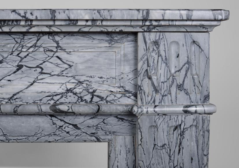 Small Louis XVI Fireplace in Bleu Fleuri marble-6