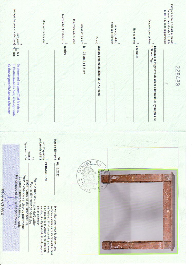 Export certificate