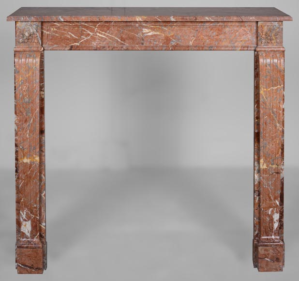 Louis XVI period mantel in Sarrancolin marble-0