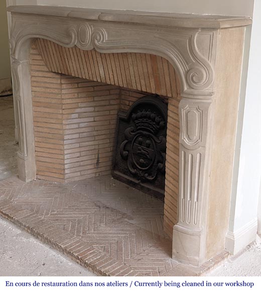 Large Louis XV style stone fireplace-6