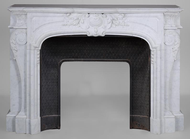 Napoleon III style mantel in Carrara marble-0