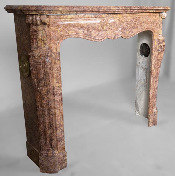 Louis XV style mantel in Brocatelle marble-2