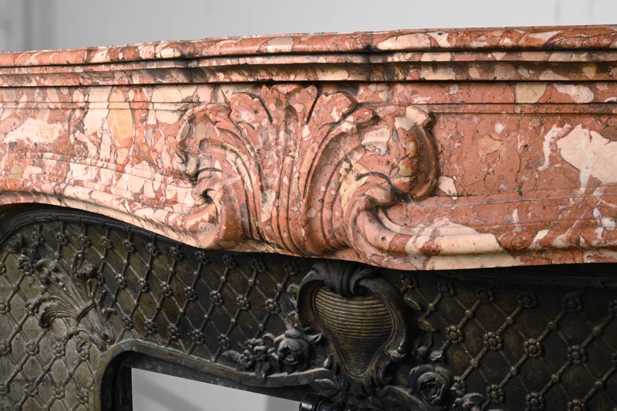 Louis XV style mantel in Breche de Montmeyan-2