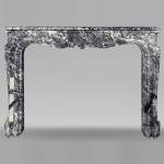 Beautiful Louis XV period mantel in grey Sainte Anne marble