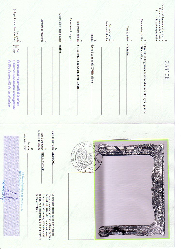 Export certificate