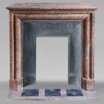 Louis XIV style mantel in Griotte marble