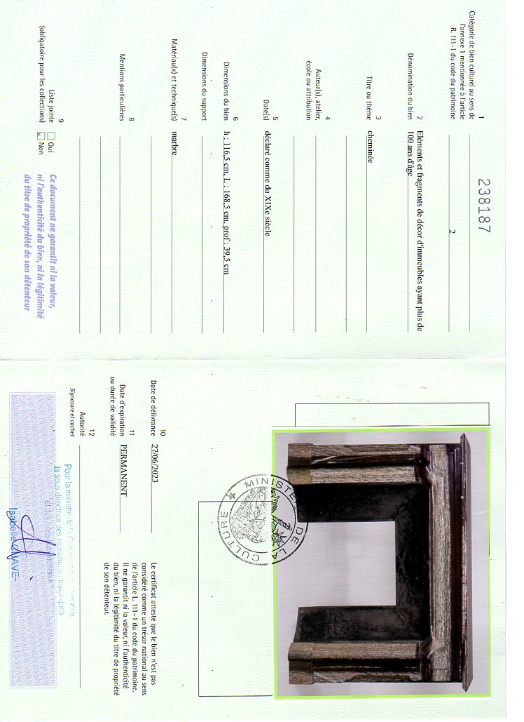 Export certificate