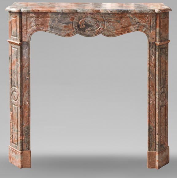 Louis XV style Pompadour mantel in Enjugerais marble-0