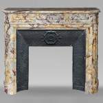 Louis XVI style mantel in Sarrancolin marble