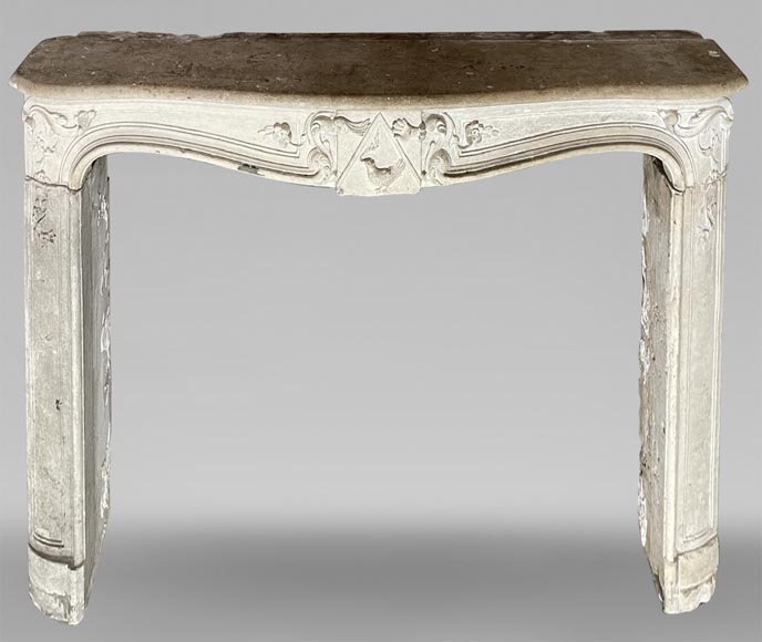 Louis XV period stone mantel-0