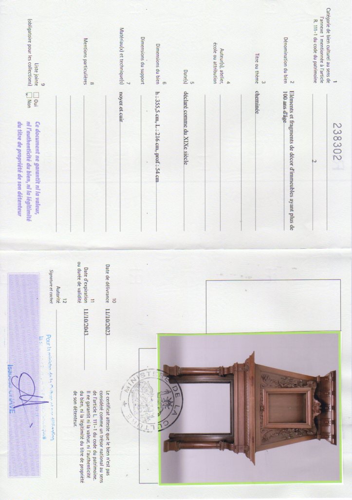 Export certificate