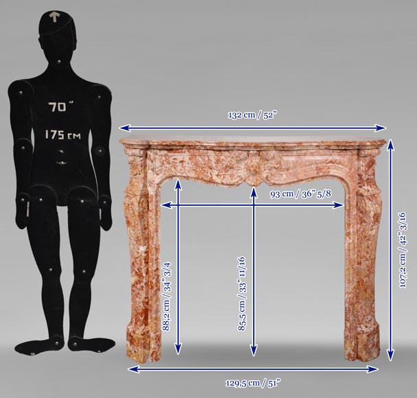 Louis XV style mantel in Breche from Saint-Maximin-9