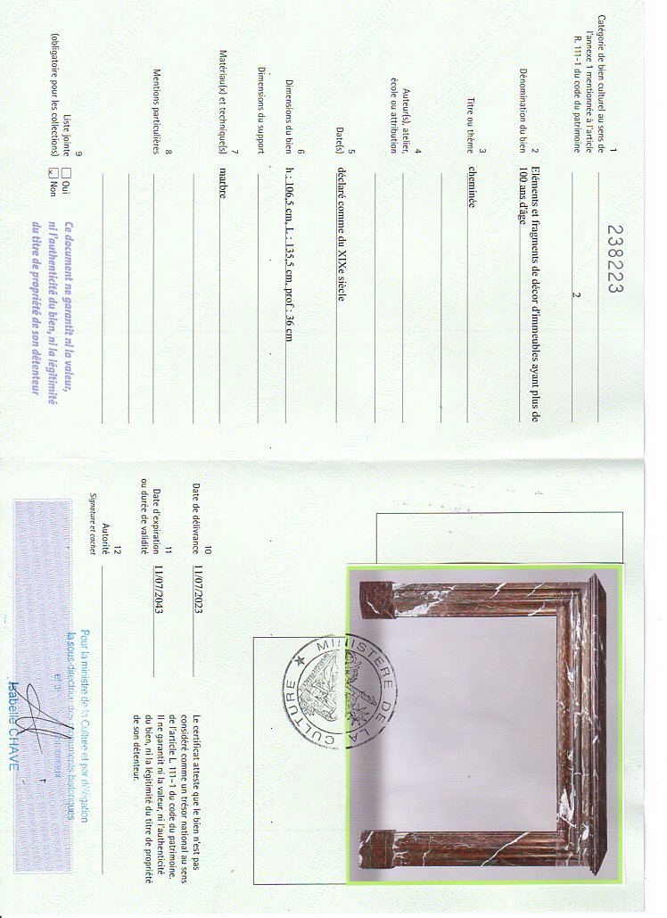 Export certificate