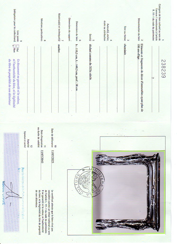 Export certificate