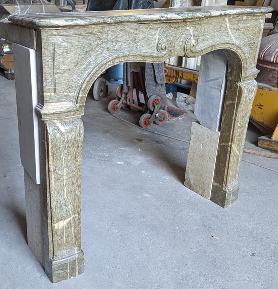 Louis XV period mantel in green Campan marble-3