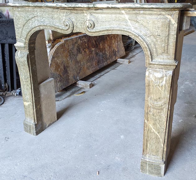 Louis XV period mantel in green Campan marble-7