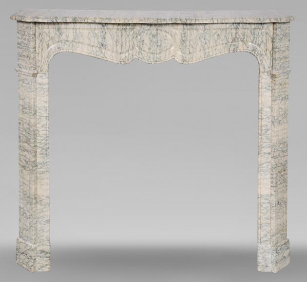 Louis XV style Pompadour mantelpiece in Vert d’Estours marble-0