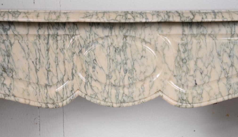 Louis XV style Pompadour mantelpiece in Vert d’Estours marble-1