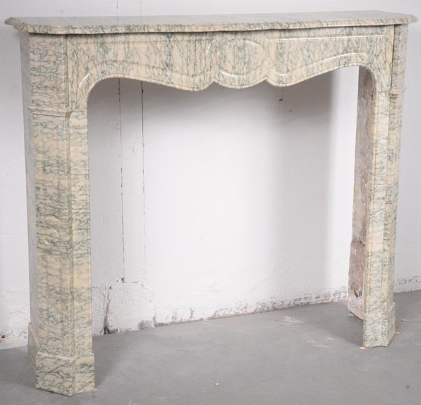 Louis XV style Pompadour mantelpiece in Vert d’Estours marble-2