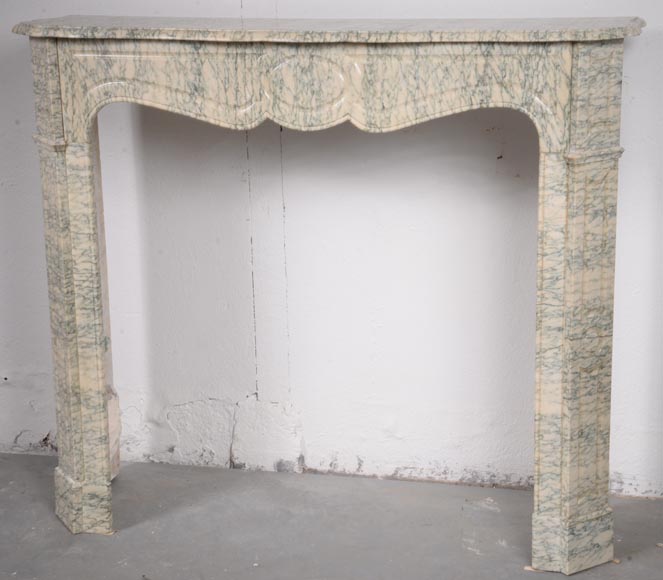 Louis XV style Pompadour mantelpiece in Vert d’Estours marble-5