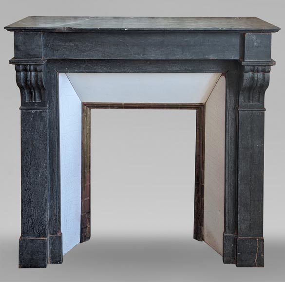 Napoleon III style mantel with black marble modillon-0