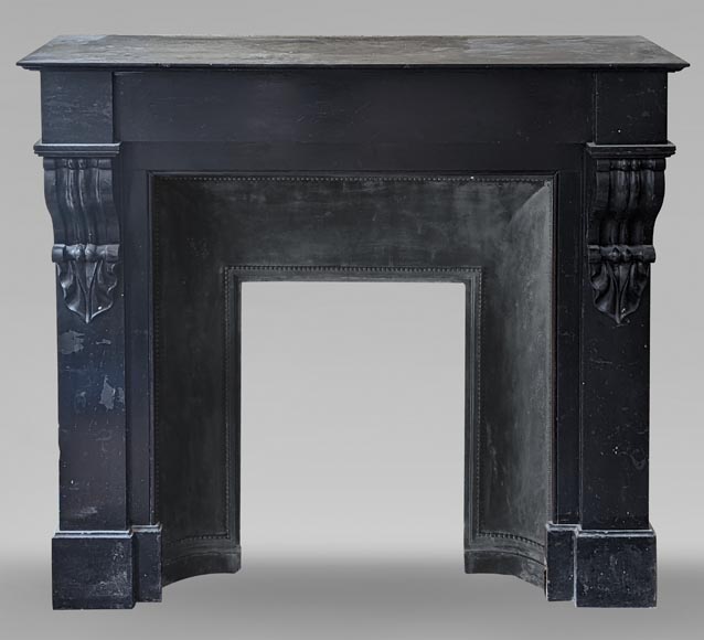 Napoleon III style mantel in black marble-0