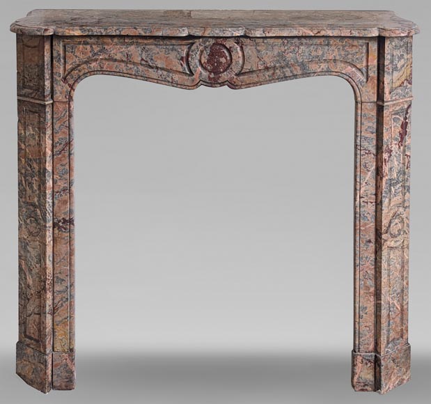 Louis XV style Pompadour mantel in Enjugerais marble-0