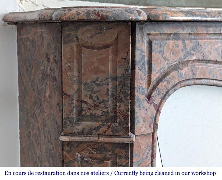 Louis XV style Pompadour mantel in Enjugerais marble-3