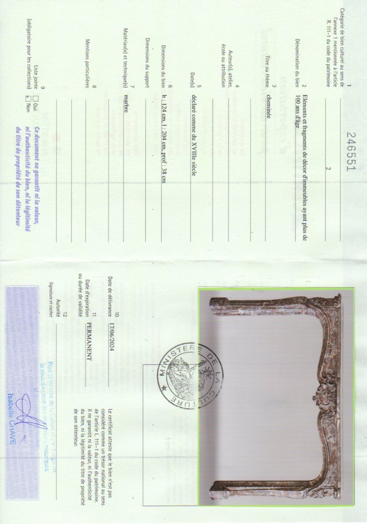 Export certificate