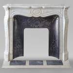 Louis XV style Pompadour mantel in Carrara marble