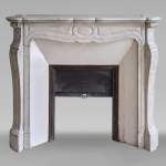 Louis XV style Pompadour mantel in Carrara marble