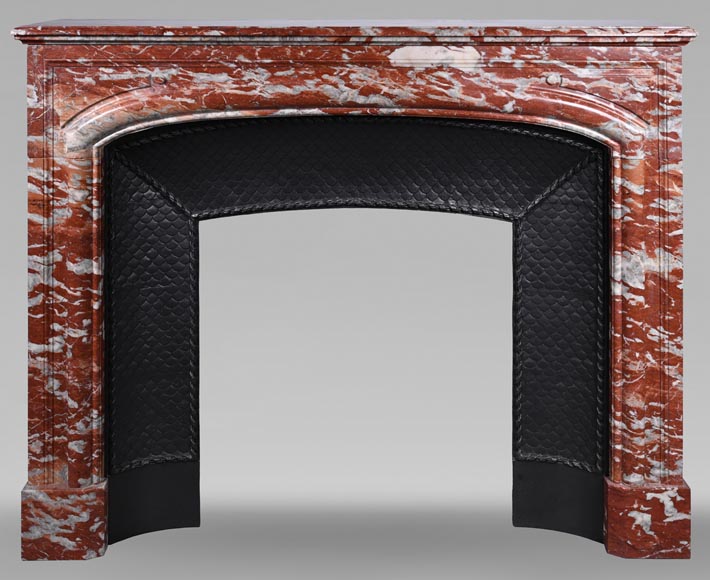 Louis XIV style mantel in red Languedoc marble-0