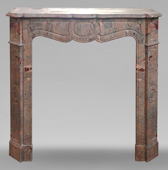 Louis XV style Pompadour mantel in Enjugerais marble-0