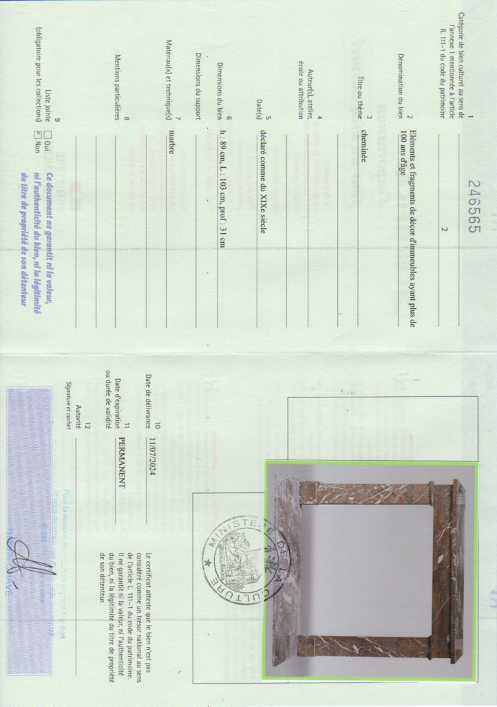 Export certificate