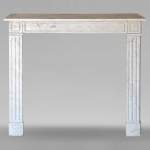 Louis XVI style mantel in veined Carrara marble