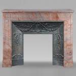 Louis XVI style molded Enjugerais marble mantel