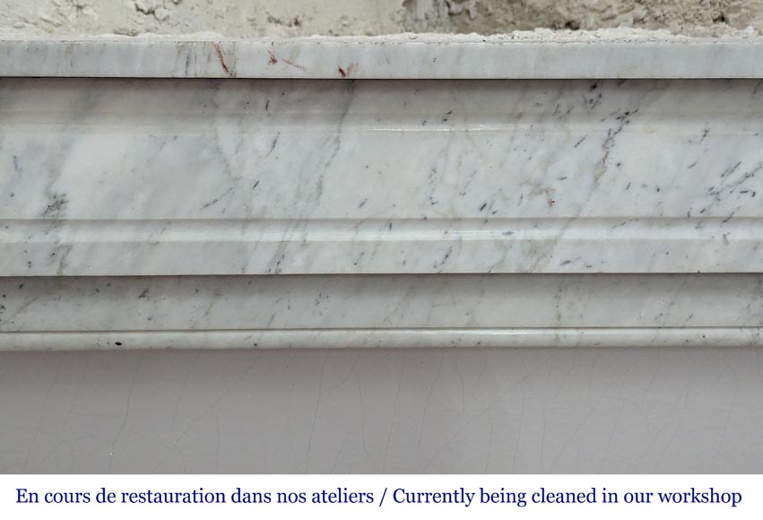 Louis XVI mantel in Carrara marble-1