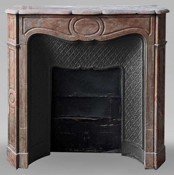 Louis XV style Pompadour mantel in Enjugerais marble-0