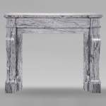 Louis XVI style mantelpiece in Bleu Fleuri marble